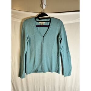 Collection Fifty Nine M 100% Cashmere Henley Sweater Elevated Basics Old Money